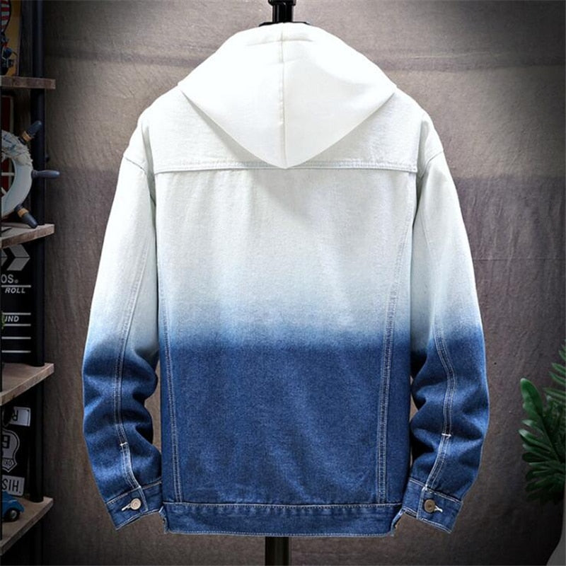 Men's Trendy Gradient Color Denim Jacket