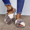 Women's Two Tone Furry Slippers