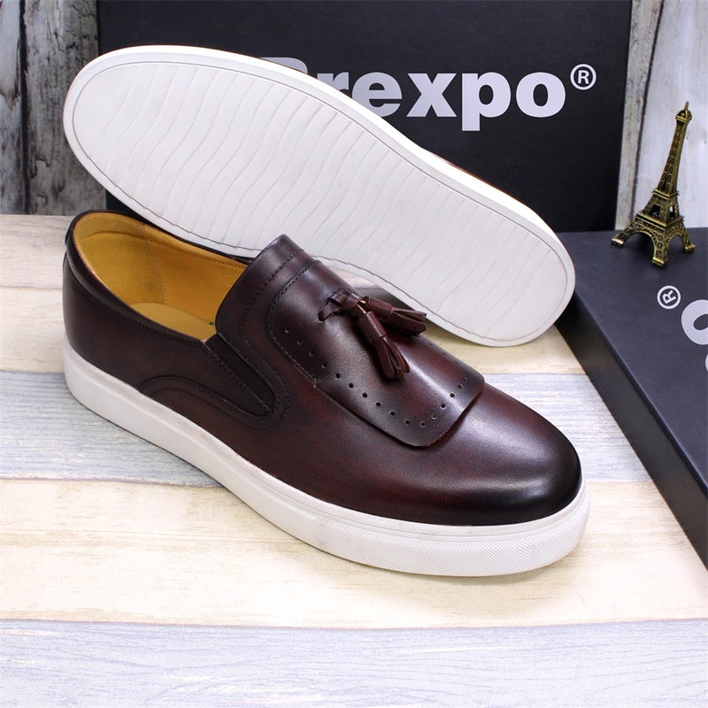 Men's Handmade Genuine Leather Flat Shoes