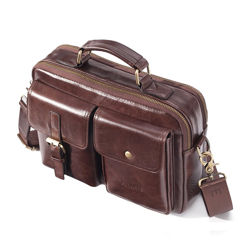 Men's Luxury Genuine Leather Business Briefcase Bag