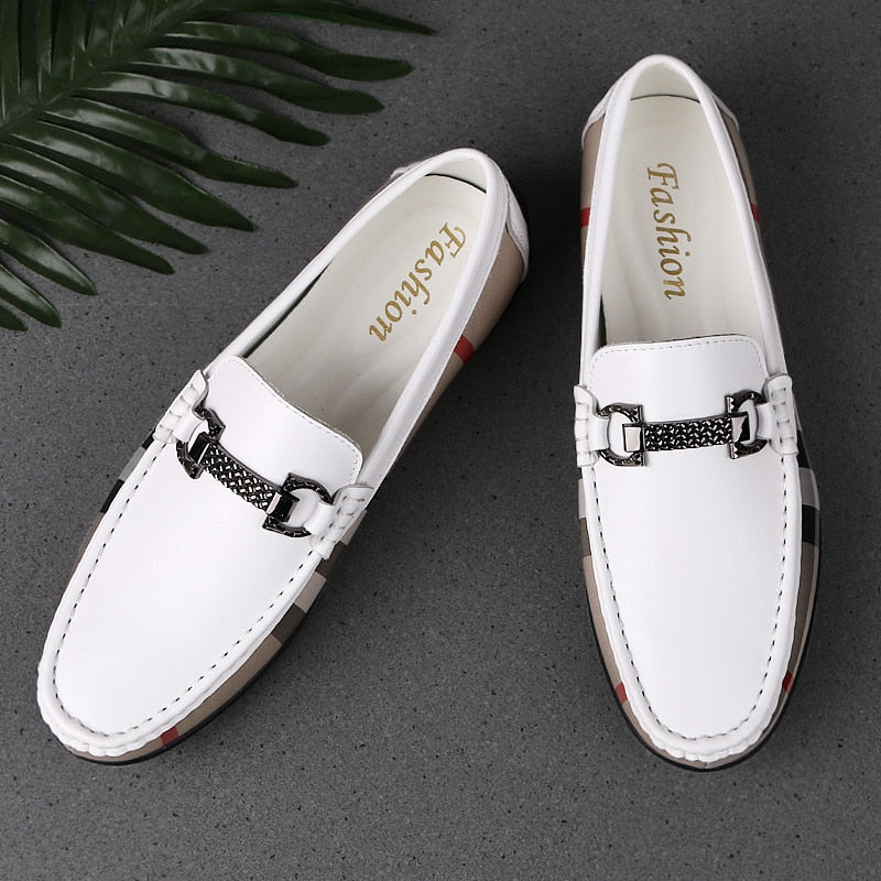 Men's Designer Genuine Leather Slip-on Moccasin Loafers