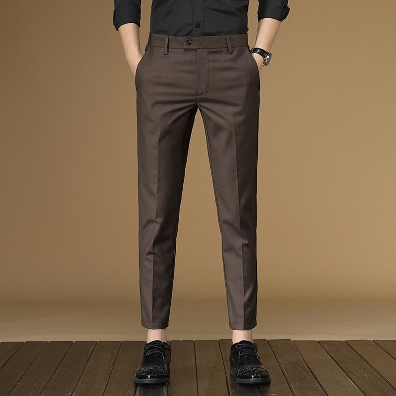 Men's Flat Straight Fit Formal Pants