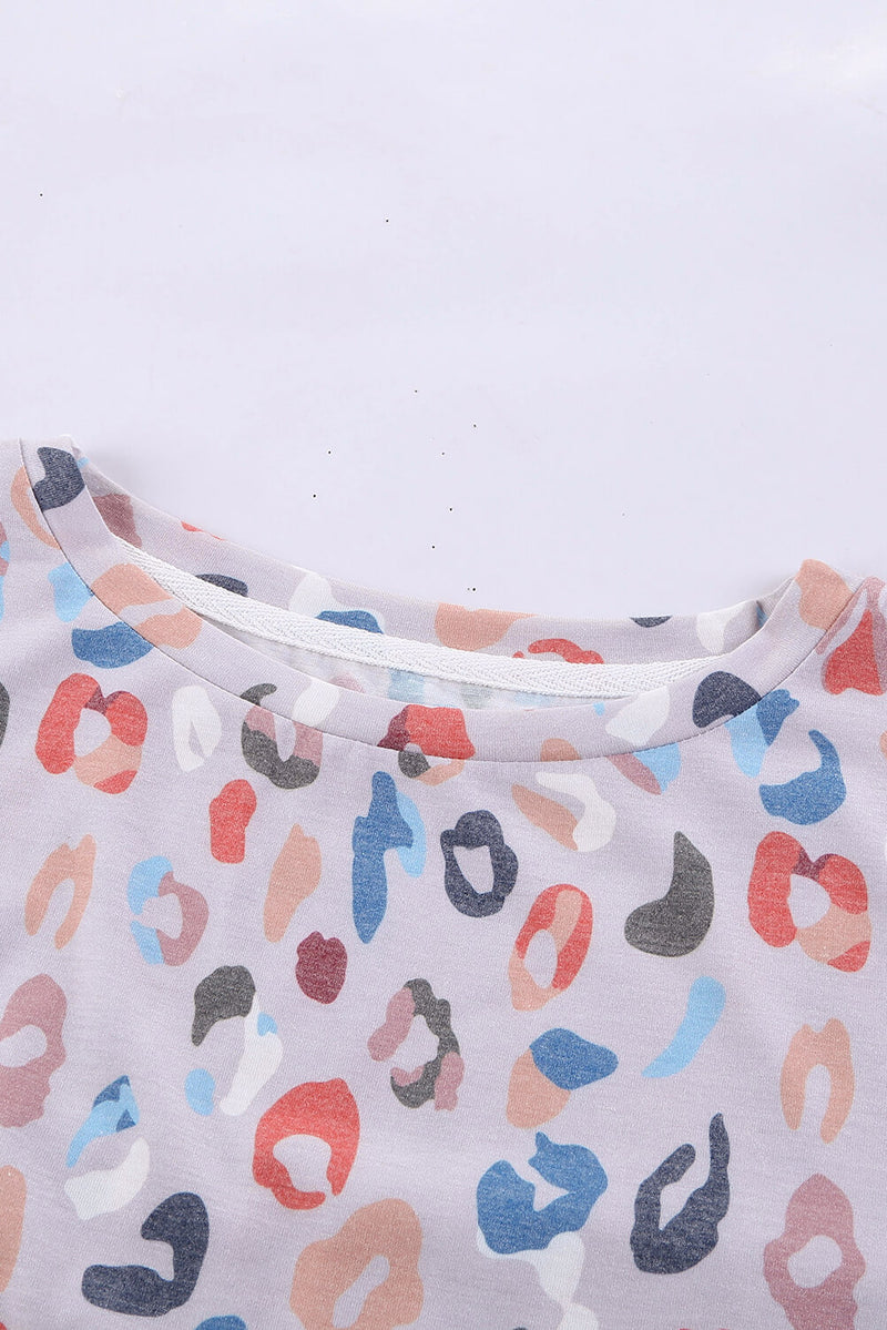 Multicolor Leopard Spotted Top