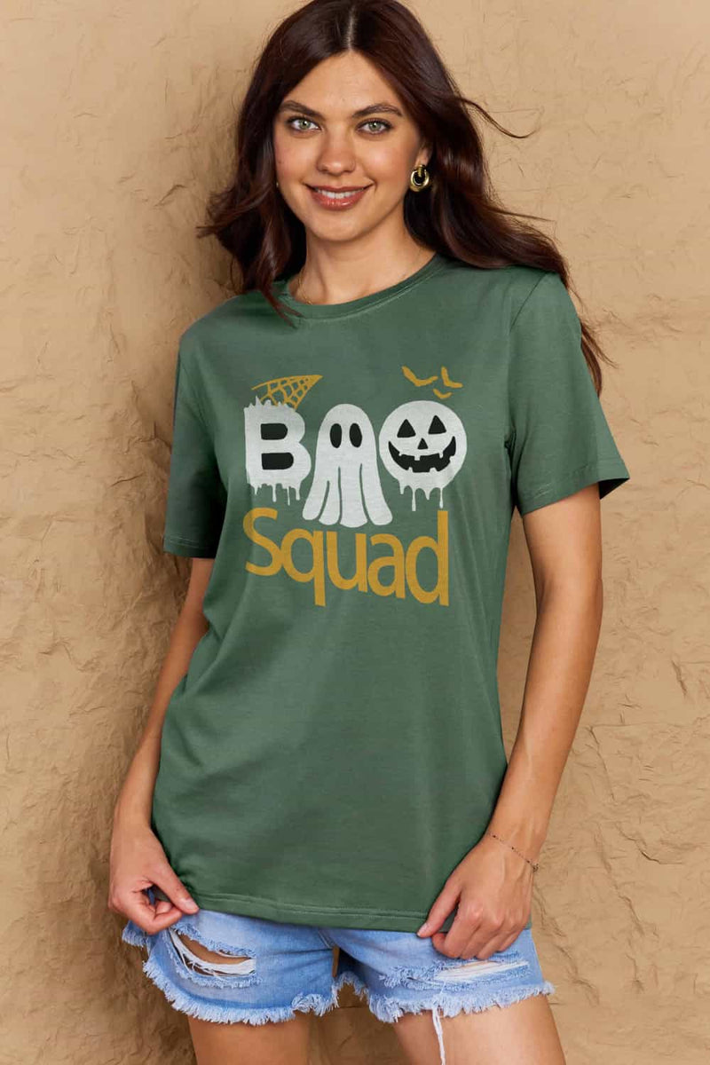 Simply Love Full Size BOO SQUAD Graphic Cotton Tee