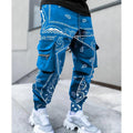 Bandana Printed Men's Streetwear Cargo Sweatpants - AM APPAREL