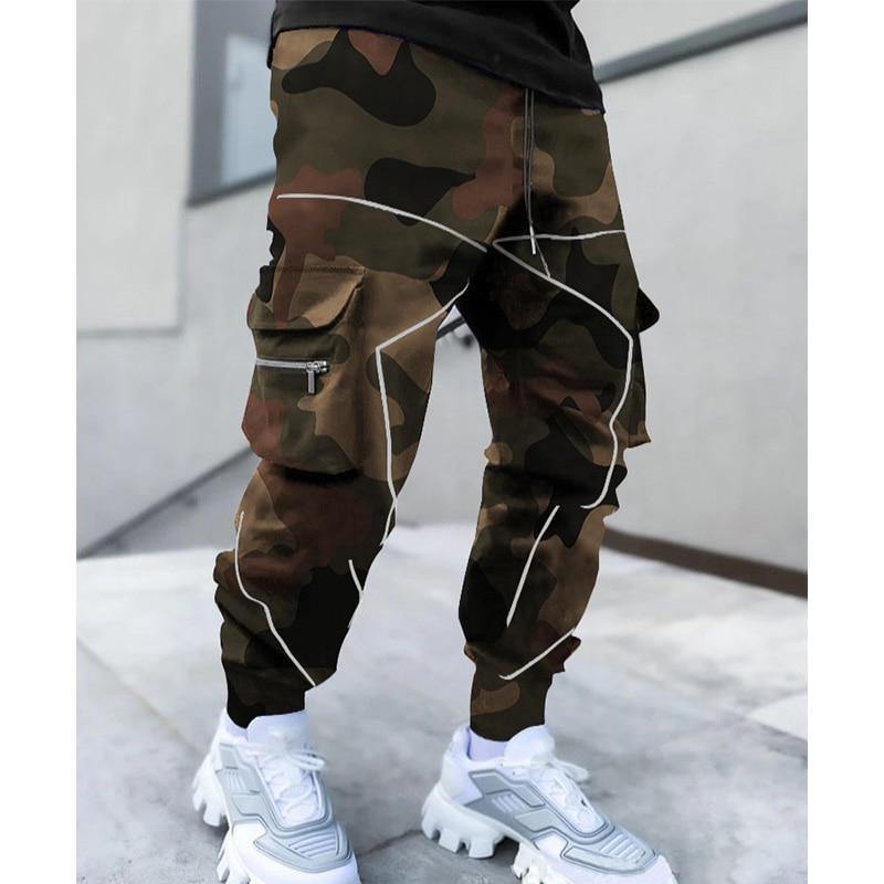 Bandana Printed Men's Streetwear Cargo Sweatpants - AM APPAREL