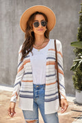 Striped Long Sleeve Cardigan