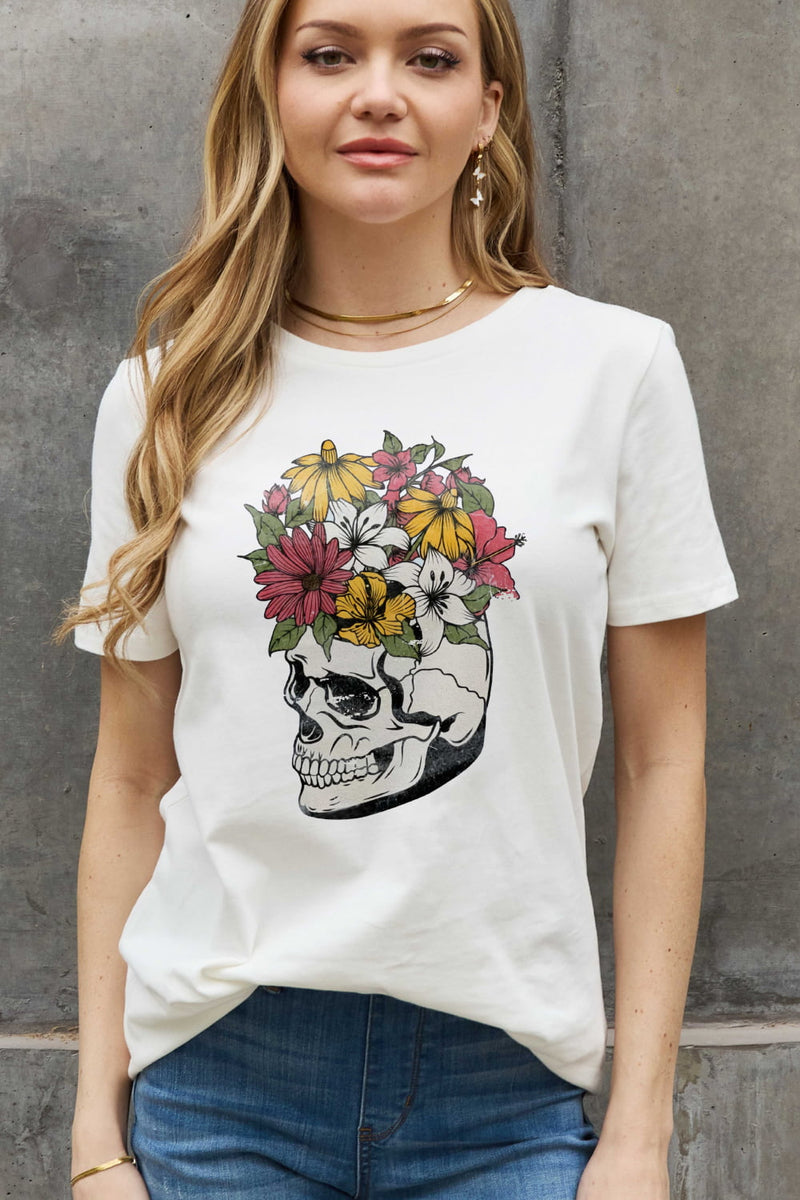 Simply Love Full Size Skull Graphic Cotton Tee