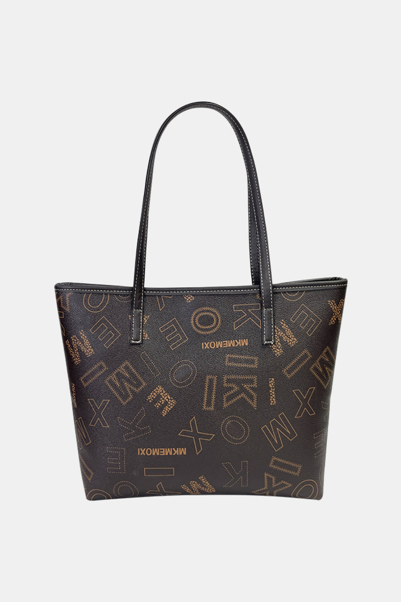 Printed PU Leather Tote Bag