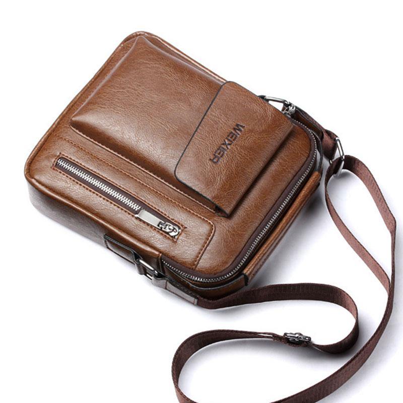 Casual Men's PU Leather Shoulder Bag - AM APPAREL