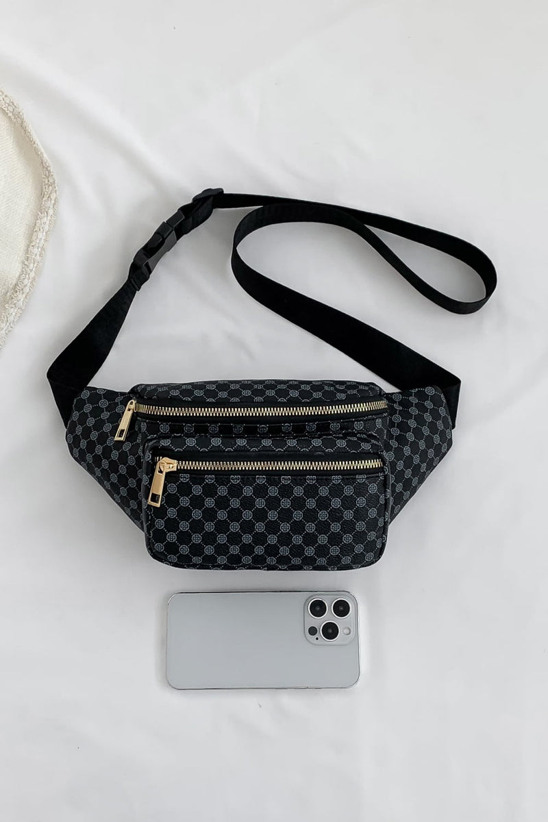 Printed PU Leather Sling Bag