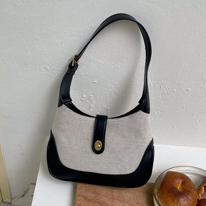 Contrast Canvas Shoulder Bag