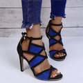 Chill Night Cross Strap High Heel Sandals - AM APPAREL