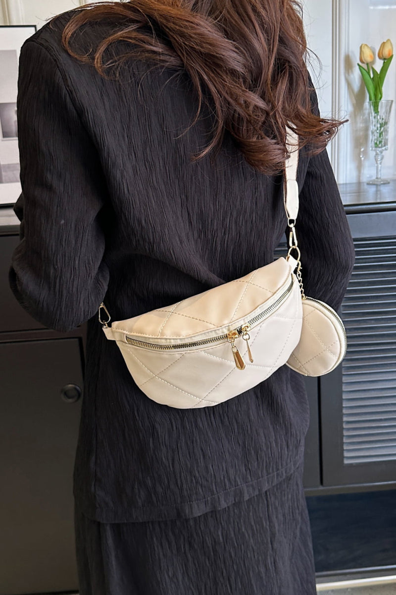 PU Leather Sling Bag with Small Purse