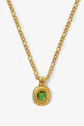 18K Gold Plated Inlaid Rhinestone Pendant Necklace