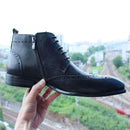 DW Men's Luxurious  Genuine Leather Ankle Boots - AM APPAREL