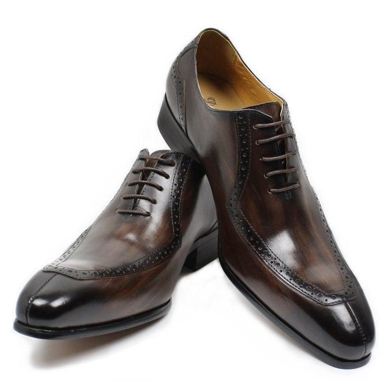 DW Men's Luxurious Leather Lace Up Oxfords - AM APPAREL