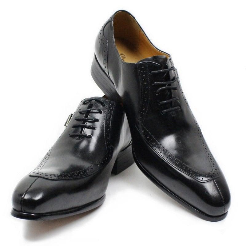 DW Men's Luxurious Leather Lace Up Oxfords - AM APPAREL