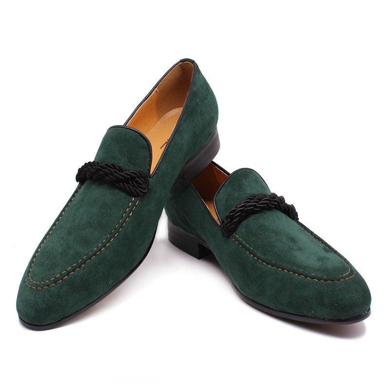 DW Men's Luxury Suede Green Loafers - AM APPAREL