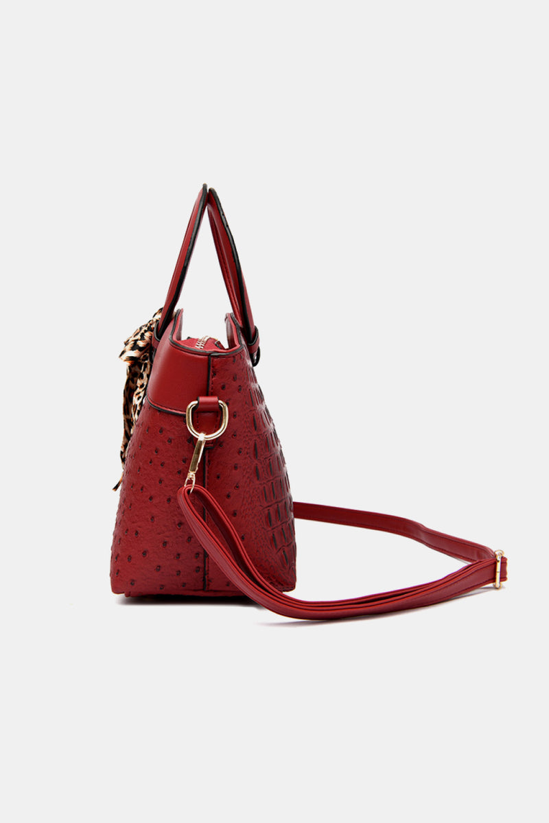 PU Leather Leopard Tie Shoulder Bag