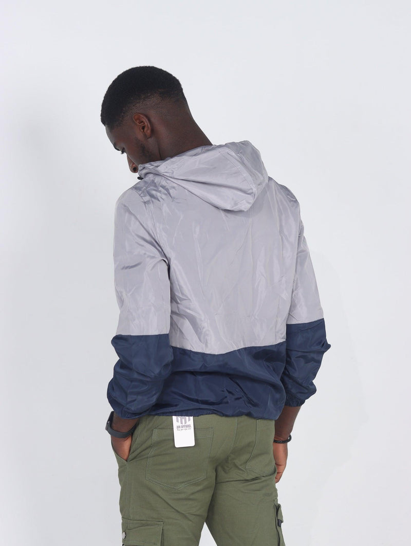 EMBRACE Men's Hooded Patchwork Windbreaker Jacket - AM APPAREL