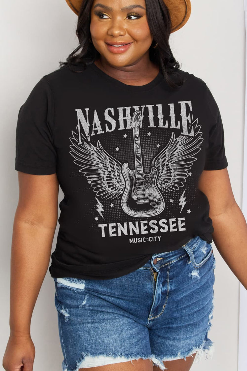 Simply Love Simply Love Full Size NASHVILLE TENNESSEE MUSIC CITY Graphic Cotton Tee