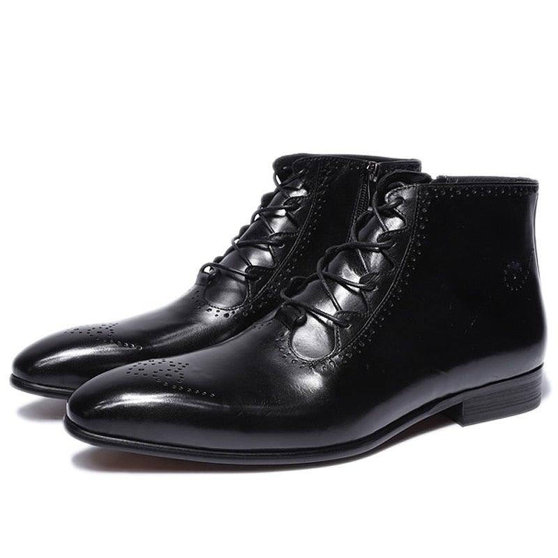 FC Men's Handmade Genuine Leather Ankle Boots - AM APPAREL