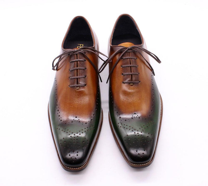 FC Men's Luxury Handmade Calf Leather Wingtip Oxfords - AM APPAREL