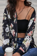 Floral Print Zip Up Bomber Jacket - AM APPAREL