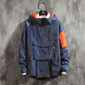 Front Pocket Windbreaker Hooded Jacket - AM APPAREL