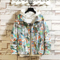 Graffiti Denim Hooded Jacket - AM APPAREL