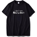 "I Don't Care" Letter Print Breathable Cotton T-shirt - AM APPAREL