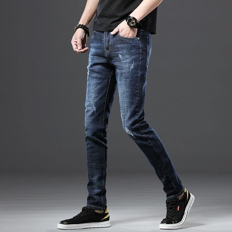 JANTOUR Men's Casual Slim Fit Jeans - AM APPAREL