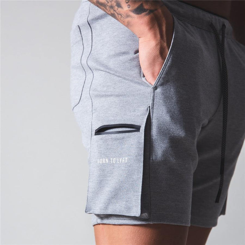 LYFT Men's Elastic Fitness Shorts - AM APPAREL