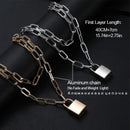 Men's 2 Pcs Necklace With A Padlock and Key Pendants - AM APPAREL
