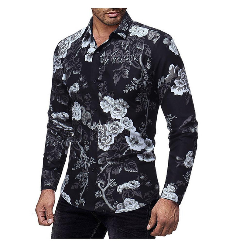 Men's 3D print Black Polyester Shirt - AM APPAREL