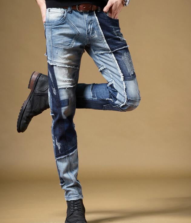 Men's American Street Style Patchwork Jeans - AM APPAREL