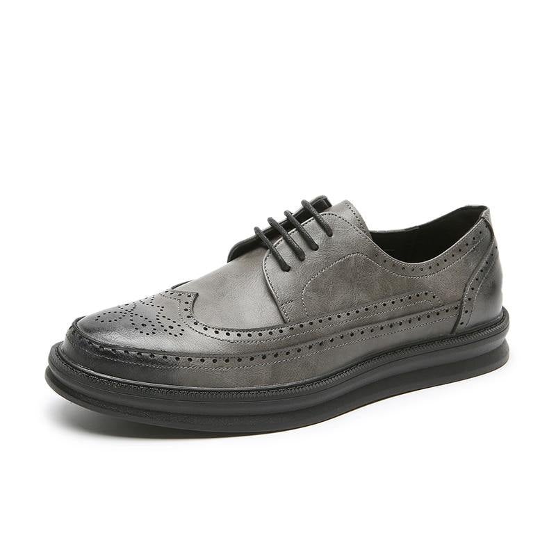 Men's Brogue Leather Formal Shoes - AM APPAREL