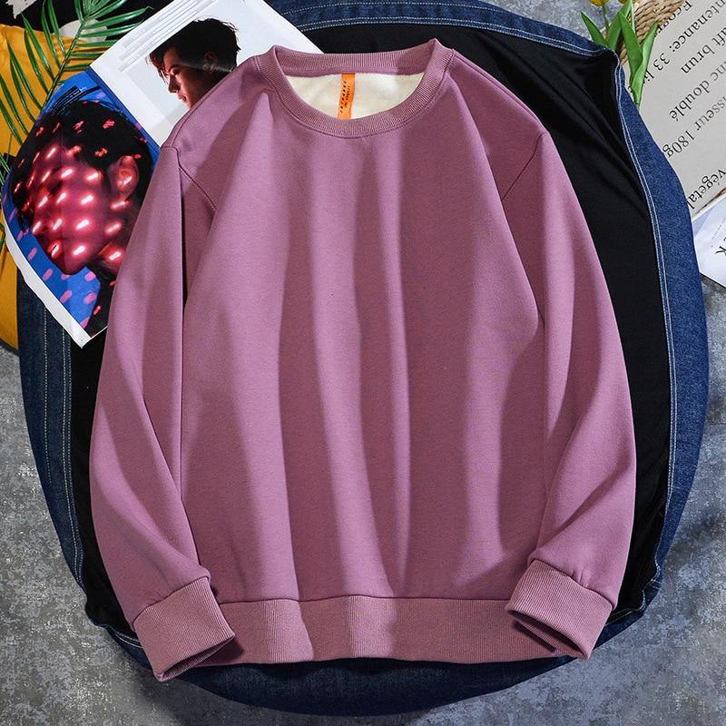 Men's Casual Plain Color Light Weight Sweatshirt - AM APPAREL