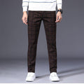 Men's Classic/Formal Plaid Elastic Pants - AM APPAREL