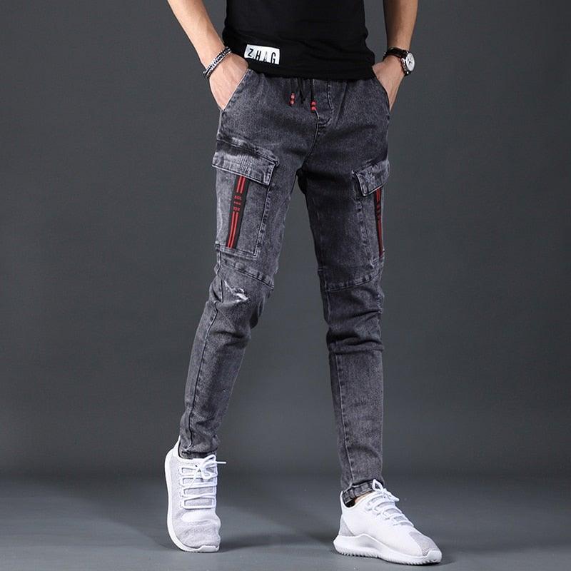 Men's Designer Cargo Slim Fit Stretchy Pants - AM APPAREL