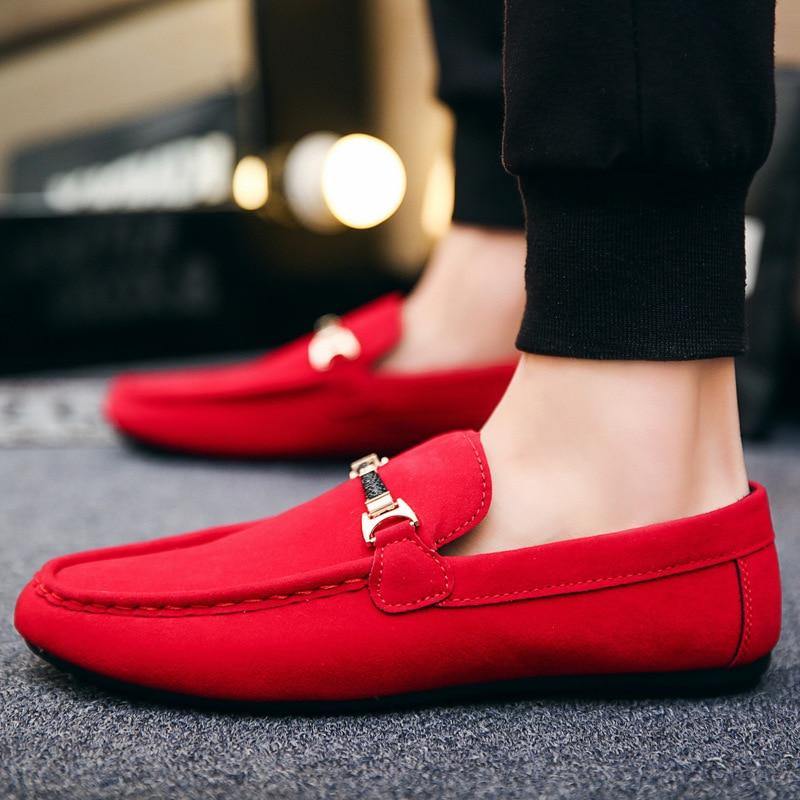 Men's Designer Slip-On Leather Loafers - AM APPAREL