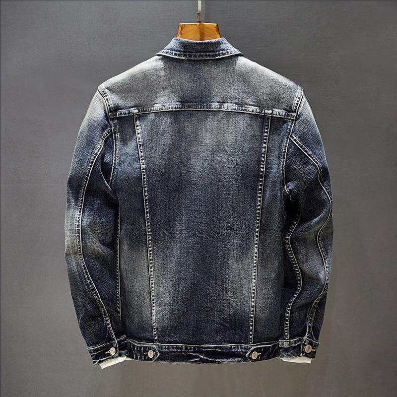 Men's Elasticity Retro Fashion Denim Jacket - AM APPAREL