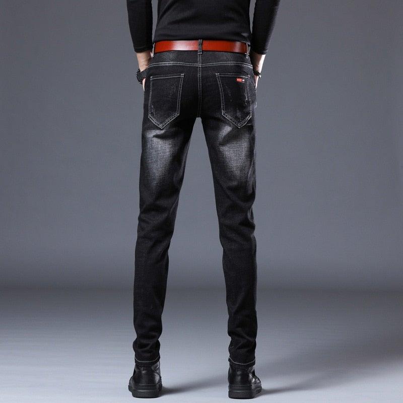 Men's Embroidery Trendy Straight Slim Fashion Jeans - AM APPAREL