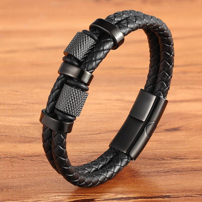 Men's Fashion Leather Bracelet - AM APPAREL