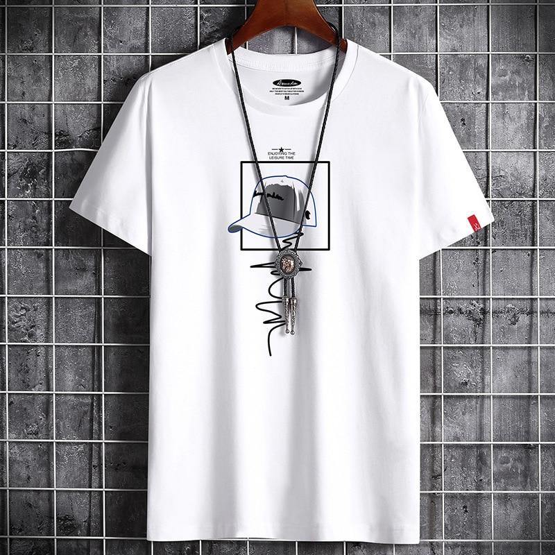 Men's Fashion O Neck Anime T-shirt - AM APPAREL