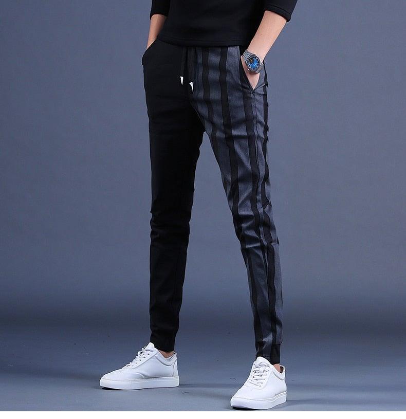 Men's Fashion Stripe Casual Joggers - AM APPAREL