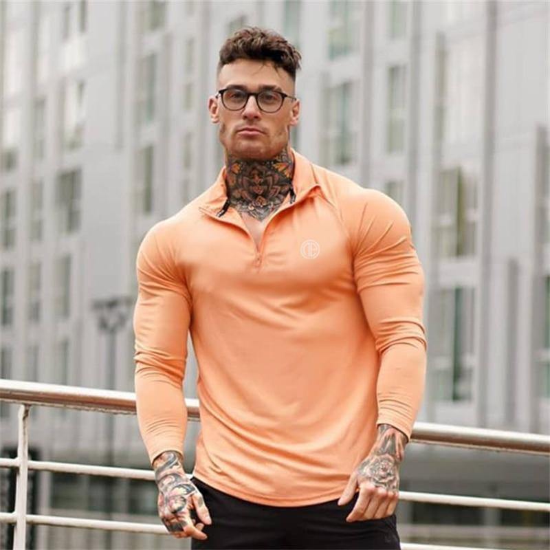 Men's Fitness Long Sleeve Slim Fit Top - AM APPAREL