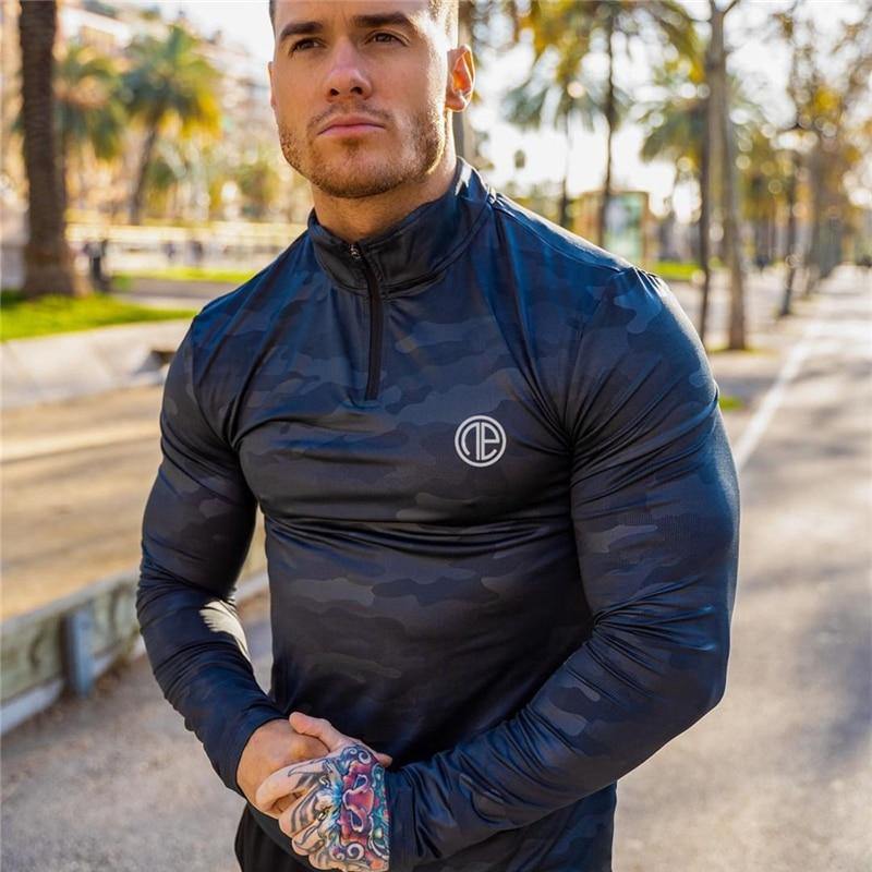 Men's Fitness Long Sleeve Slim Fit Top - AM APPAREL