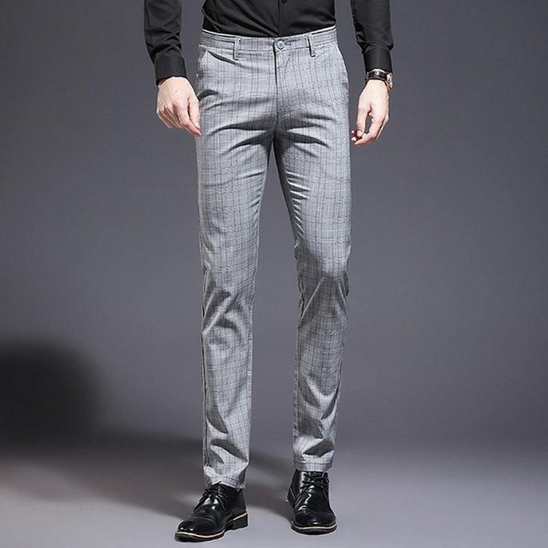 Men's Formal Gingham Polyester Pants - AM APPAREL